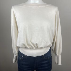 Falconeri 100% Cashmere Dolman Ivory Cream  Sweater Size Small Preppy Luxury